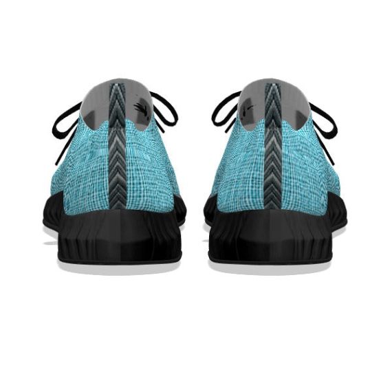 Blue Linen Waves - Black Soles